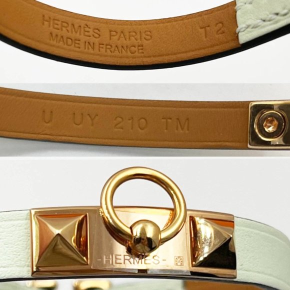 Hermes Brand New Rose Gold Rivale Mini Vert Fizz Mint Bracelet - Picture 3 of 3